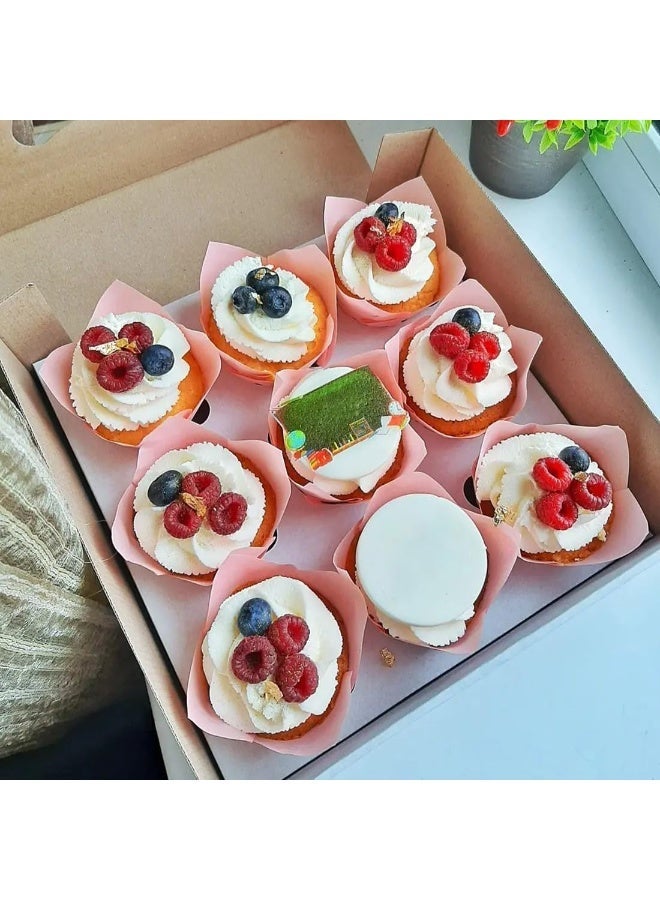 Pack of 200 Tulip Baking Cups Cupcake Liners Baking Cups Muffin Wrappers Made of Greaseproof Paper Ideal for Birthday Parties, Weddings, Bakeries, Restaurants, Four Colors - Image 2
